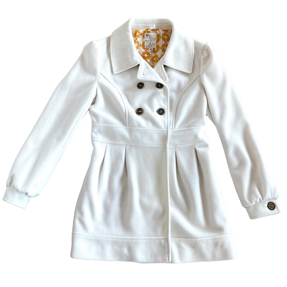 Tulle White Double Breasted Coat
